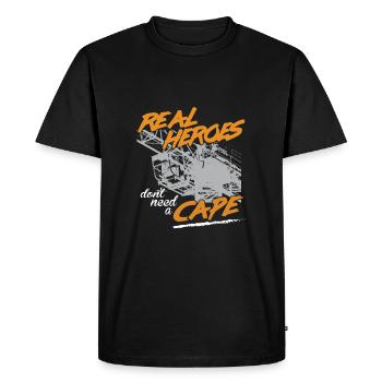 Crane operator sayings Crane real heroes - Men's Premium Organic T-Shirt - black - Front - Nico (187cm)