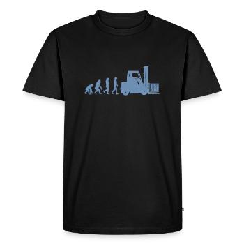 Evolution of a forklift driver - Men's Premium Organic T-Shirt - black - Front - Nico (187cm)