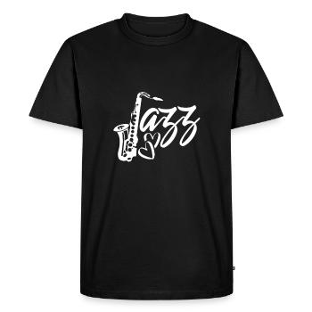I love jazz music - Men's Premium Organic T-Shirt - black - Front - Nico (187cm)