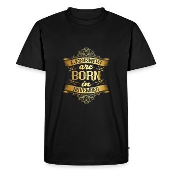 Les légendes sont nées en novembre Mois de naissance - T-shirt Premium bio Homme - noir - Devant - Nico (187cm)