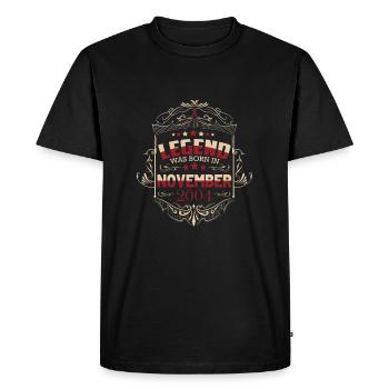 Une légende est née en novembre 2004 - T-shirt Premium bio Homme - noir - Devant - Nico (187cm)
