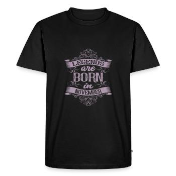 Les légendes sont nées en novembre Mois de naissance - T-shirt Premium bio Homme - noir - Devant - Nico (187cm)