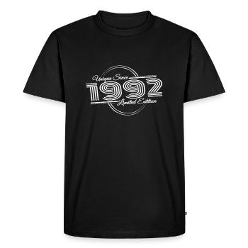 Unique since 1992 Retro Sayings 30th Birthday - Men's Premium Organic T-Shirt - black - Front - Nico (187cm)