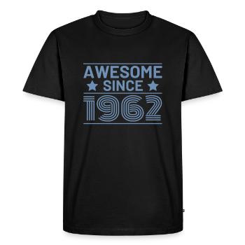 Awesome since 1962 60th birthday retro - Men's Premium Organic T-Shirt - black - Front - Nico (187cm)