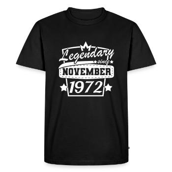 Legendary since November 1972 Retro sayings 50. - Men's Premium Organic T-Shirt - black - Front - Nico (187cm)