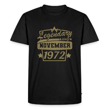 Legendary since November 1972 Retro sayings 50. - Men's Premium Organic T-Shirt - black - Front - Nico (187cm)