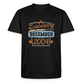 Legendary since December 2004 Retro Sayings - Men's Premium Organic T-Shirt - black - Front - Nico (187cm)