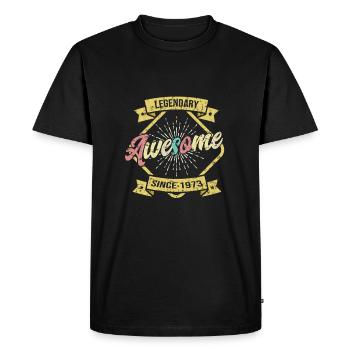 Legendary since 1973 Birthday - Men's Premium Organic T-Shirt - black - Front - Nico (187cm)