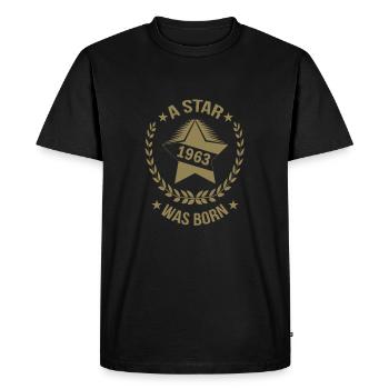 Une star est née en 1963 Née en 1963 - T-shirt Premium bio Homme - noir - Devant - Nico (187cm)