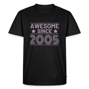 Birthday Awesome since 2005 - Men's Premium Organic T-Shirt - black - Front - Nico (187cm)