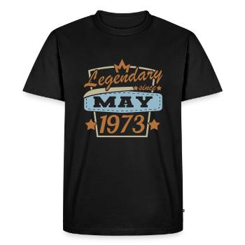 Mai 1973 Rétro Anniversaire - T-shirt Premium bio Homme - noir - Devant - Nico (187cm)