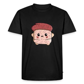 Kawaii Thumb Homme avec Cheveux Roux Design - T-shirt Premium bio Homme - noir - Devant - Nico (187cm)