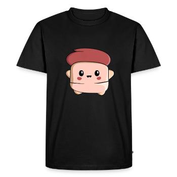 Kawaii Thumb Homme avec Cheveux Roux Design - T-shirt Premium bio Homme - noir - Devant - Nico (187cm)