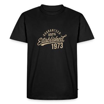 Guaranteed Released Vintage 1973 Birthday - Men's Premium Organic T-Shirt - black - Front - Nico (187cm)