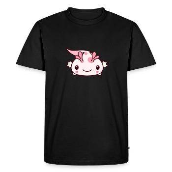 Cute axolotl design in kawaii style - Men's Premium Organic T-Shirt - black - Front - Nico (187cm)