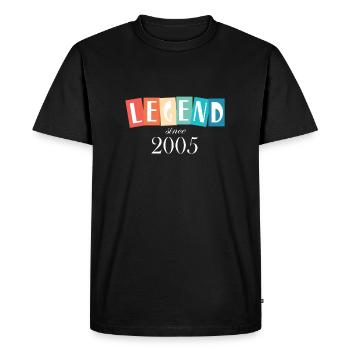 Legend since 2005 - Men's Premium Organic T-Shirt - black - Front - Nico (187cm)