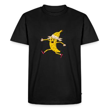 Sweet Kawaii Banana - Jogging, Sprinting, Marathon - Men's Premium Organic T-Shirt - black - Front - Nico (187cm)