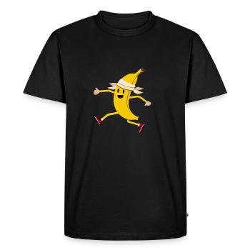 Sweet Kawaii Banana - Jogging, Sprinting, Marathon - Men's Premium Organic T-Shirt - black - Front - Nico (187cm)