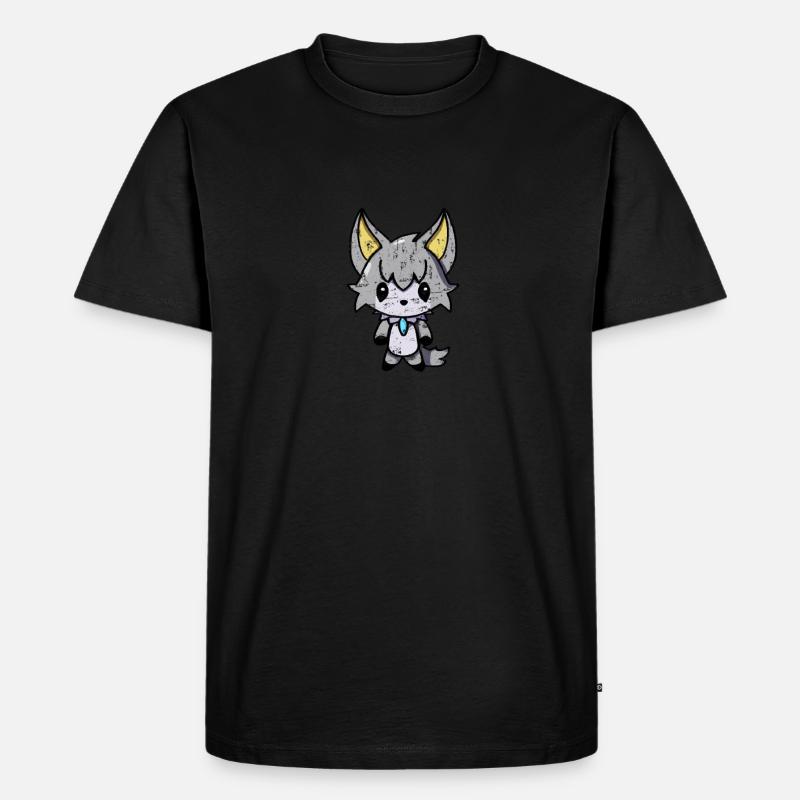Wolf Wolfshund Vampir Emo - Männer Premium Bio T-Shirt - Schwarz