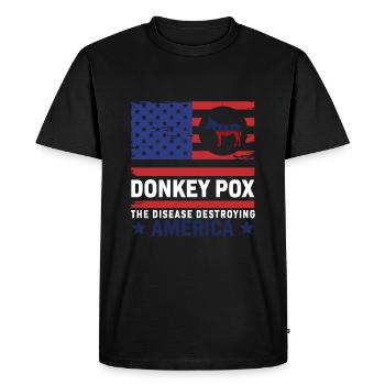 Donkey Pox The Disease Destroying America Funny - Men's Premium Organic T-Shirt - black - Front - Nico (187cm)