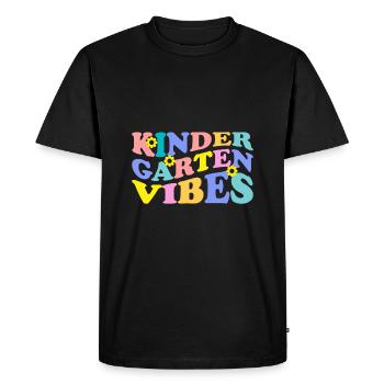 Groovy Hello Kindergarten Vibes Retro Teacher - Men's Premium Organic T-Shirt - black - Front - Nico (187cm)