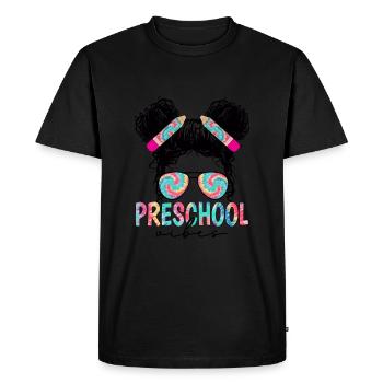 Preschool Vibes Cute Retro Back to School, Boys, - Men's Premium Organic T-Shirt - black - Front - Nico (187cm)