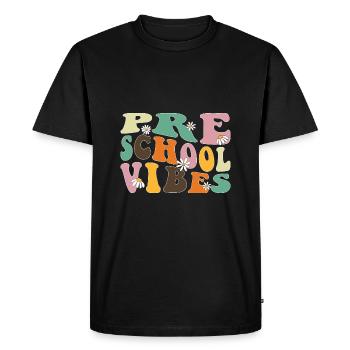 Preschool Vibes Cute Retro Back to School, Boys, - Men's Premium Organic T-Shirt - black - Front - Nico (187cm)