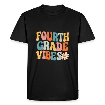 Fourth Grade Vibes - 4th Grade Team Retro 1st Day - Men's Premium Organic T-Shirt - black - Front - Nico (187cm)