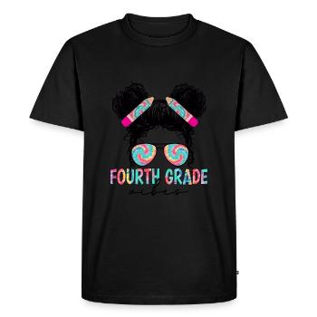 Fourth Grade Vibes - 4th Grade Team Retro 1st Day - Men's Premium Organic T-Shirt - black - Front - Nico (187cm)