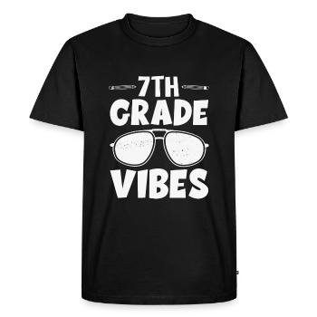 Vibes de 7ème année Retro Groovy Femmes Heureuses d’abord - T-shirt Premium bio Homme - noir - Devant - Nico (187cm)