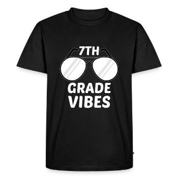 7th Grade Vibes Retro Groovy Women Happy First - Men's Premium Organic T-Shirt - black - Front - Nico (187cm)