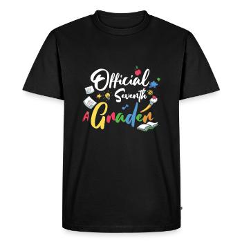 7th Grade Vibes Retro Groovy Women Happy First - Men's Premium Organic T-Shirt - black - Front - Nico (187cm)