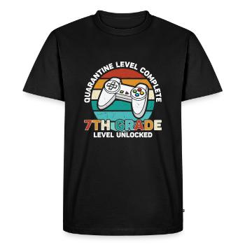 Vibrations de 7e année Retro Groovy Women Happy First - T-shirt Premium bio Homme - noir - Devant - Nico (187cm)