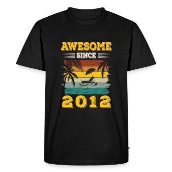 Génial depuis 2012 Vintage Cadeau d’anniversaire - T-shirt Premium bio Homme - noir - Devant - Nico (187cm)