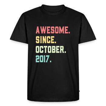 Génial depuis octobre 2017 - T-shirt Premium bio Homme - noir - Devant - Nico (187cm)