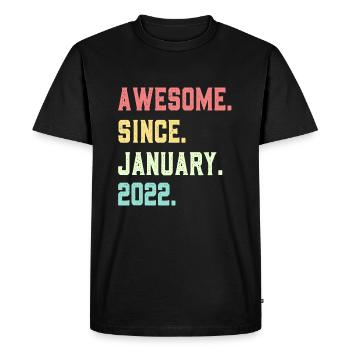 Awesome since January 2022 - Men's Premium Organic T-Shirt - black - Front - Nico (187cm)