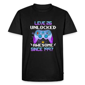 Niveau 26 Débloqué Génial depuis 1997 Funny Gamer - T-shirt Premium bio Homme - noir - Devant - Nico (187cm)