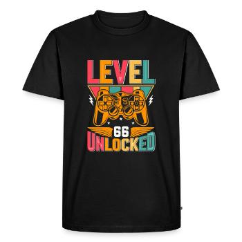 Level 66 Unlocked Awesome Since 1957 Funny Gamer - Men's Premium Organic T-Shirt - black - Front - Nico (187cm)