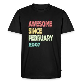 Génial depuis février 2007 - T-shirt Premium bio Homme - noir - Devant - Nico (187cm)