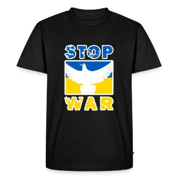Stop the war Peace for Ukraine - Men's Premium Organic T-Shirt - black - Front - Nico (187cm)