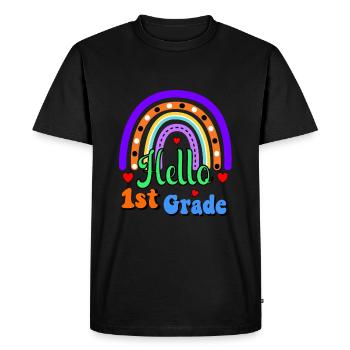 Bonjour 1ère année de rentrée scolaire Premier jour - T-shirt Premium bio Homme - noir - Devant - Nico (187cm)