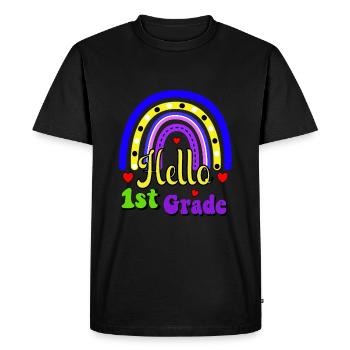 Bonjour 1ère année de rentrée scolaire Premier jour - T-shirt Premium bio Homme - noir - Devant - Nico (187cm)