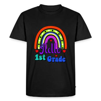 Hello 1st Grade Back To School First Day - Men's Premium Organic T-Shirt - black - Front - Nico (187cm)