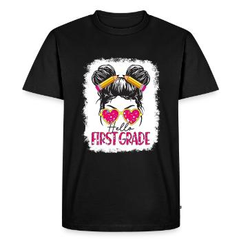 Bonjour 1ère année de rentrée scolaire Premier jour - T-shirt Premium bio Homme - noir - Devant - Nico (187cm)