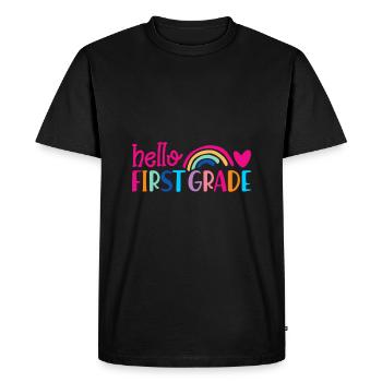 Bonjour 1ère année de rentrée scolaire Premier jour - T-shirt Premium bio Homme - noir - Devant - Nico (187cm)
