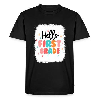 Bonjour 1ère année de rentrée scolaire Premier jour - T-shirt Premium bio Homme - noir - Devant - Nico (187cm)