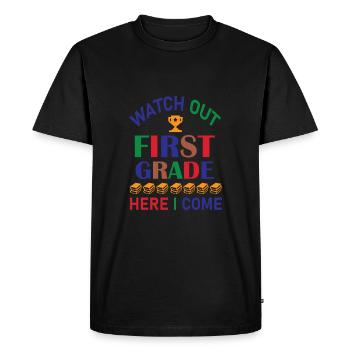Hello 1st Grade Back To School First Day - Men's Premium Organic T-Shirt - black - Front - Nico (187cm)