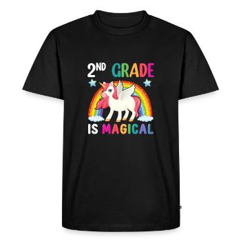 Second Grade Rainbow Girls Boys Teacher Team 2nd - Men's Premium Organic T-Shirt - black - Front - Nico (187cm)