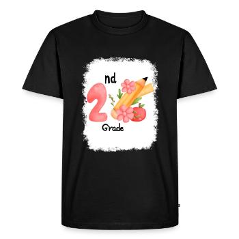 Second Grade Rainbow Girls Boys Teacher Team 2nd - Men's Premium Organic T-Shirt - black - Front - Nico (187cm)
