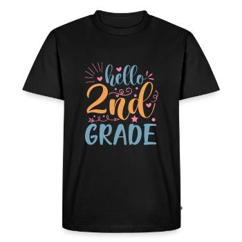 Second Grade Rainbow Girls Boys Teacher Team 2nd - Men's Premium Organic T-Shirt - black - Front - Nico (187cm)
